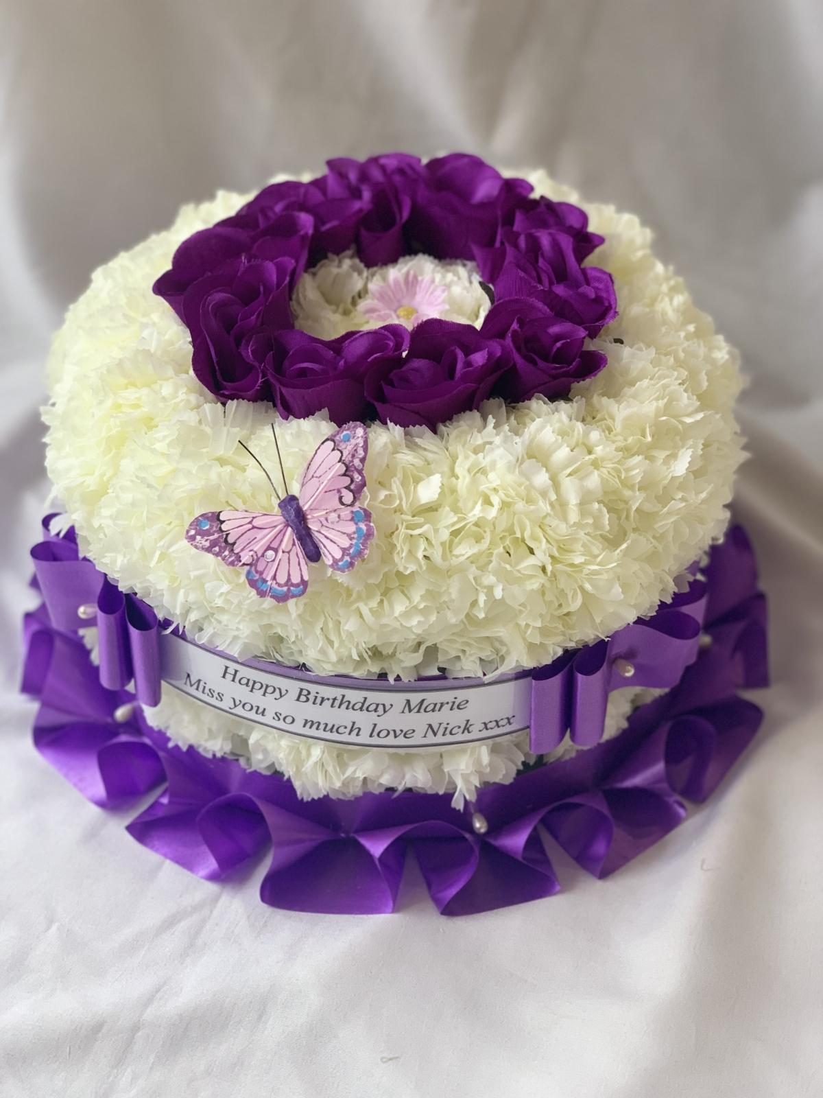 Fathers Day Butter Scotch Cake with Flower Bouquet and Greeting Card  Delivery in India