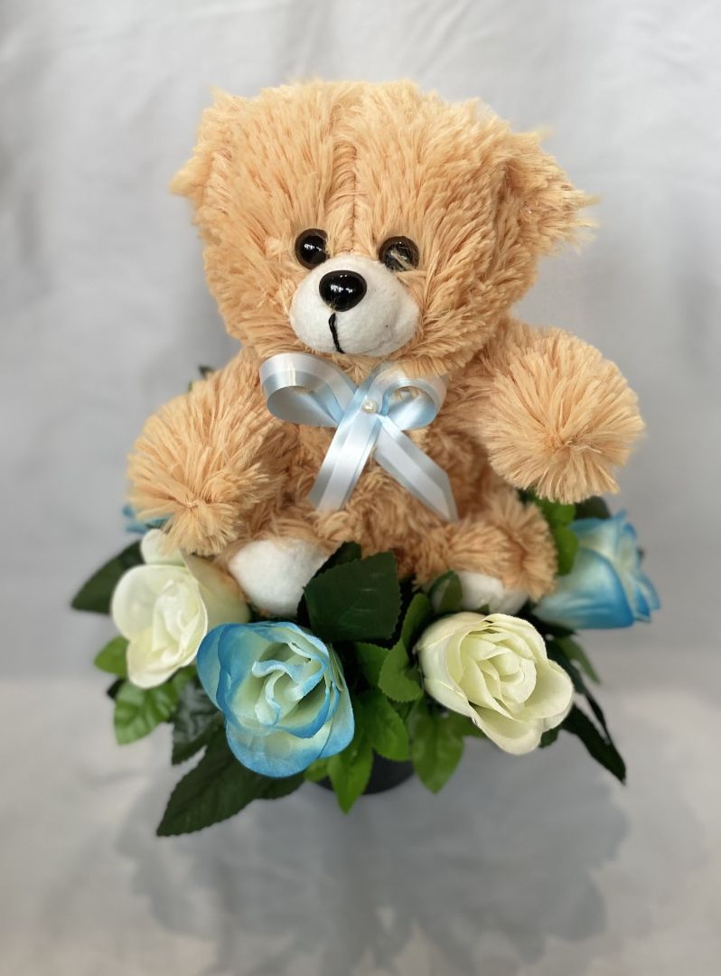 Rose teddy bear blue on sale